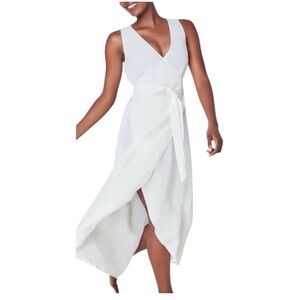 Andie The Maxi Wrap Dress Linen Coconut Women's Size Medium